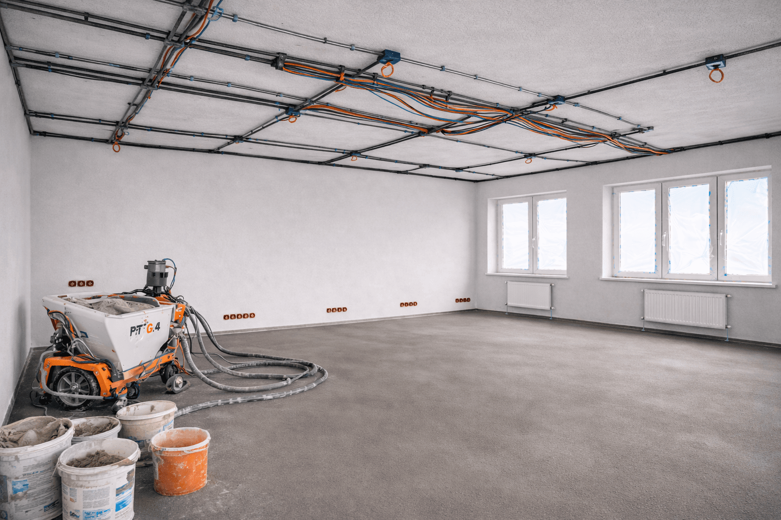 Штукатурка офиса 120 м², г. Калуга